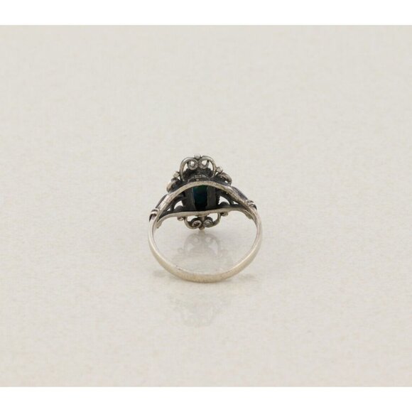 Sterling Silver Natural Turquoise Ring Size 8 - Picture 6 of 8